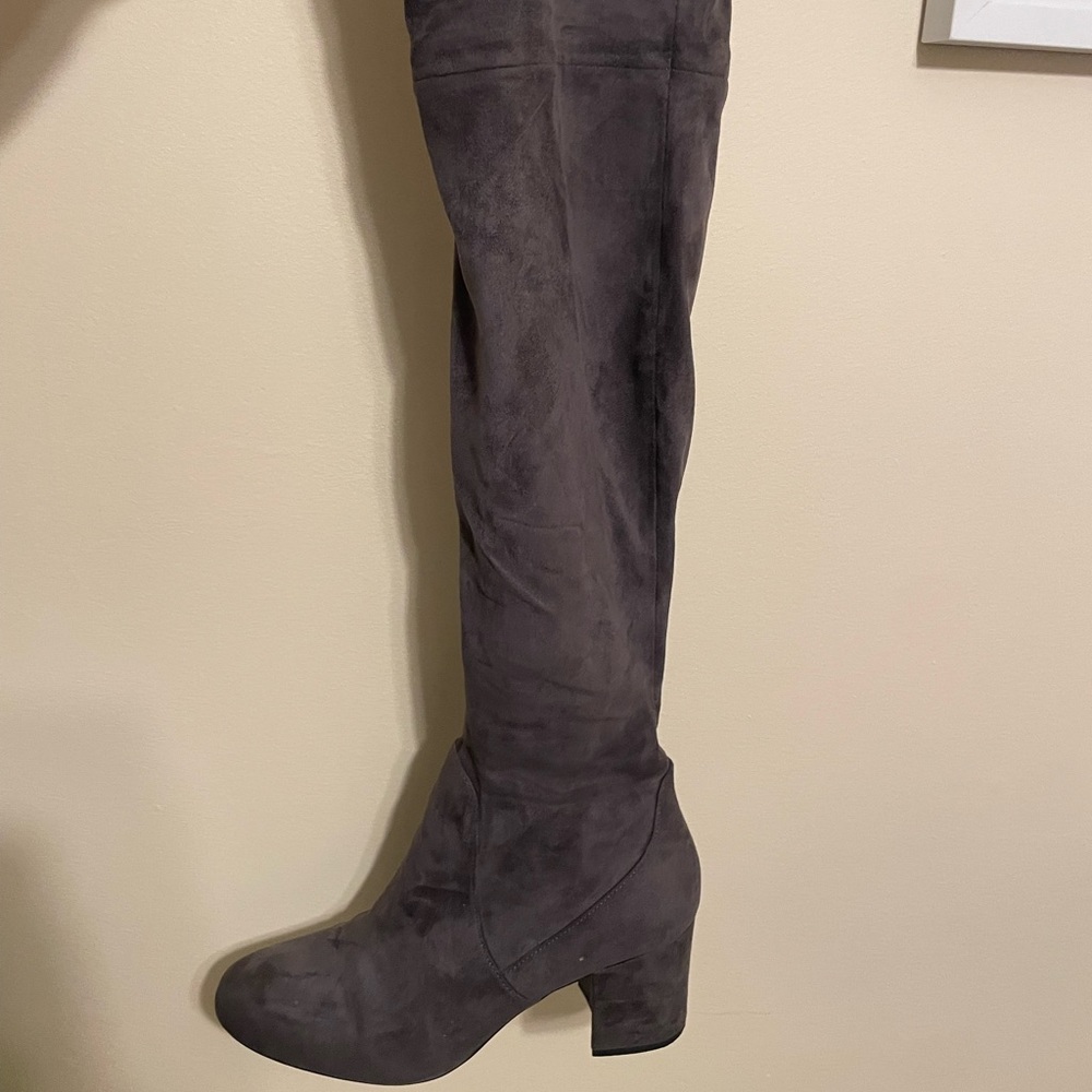 Thigh high/ over the knee grey boots